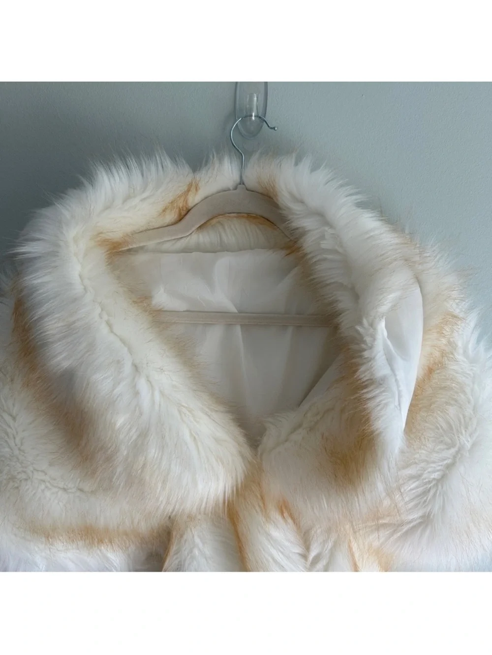 Ivory Faux Fur Shawl Stole